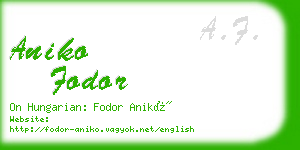 aniko fodor business card